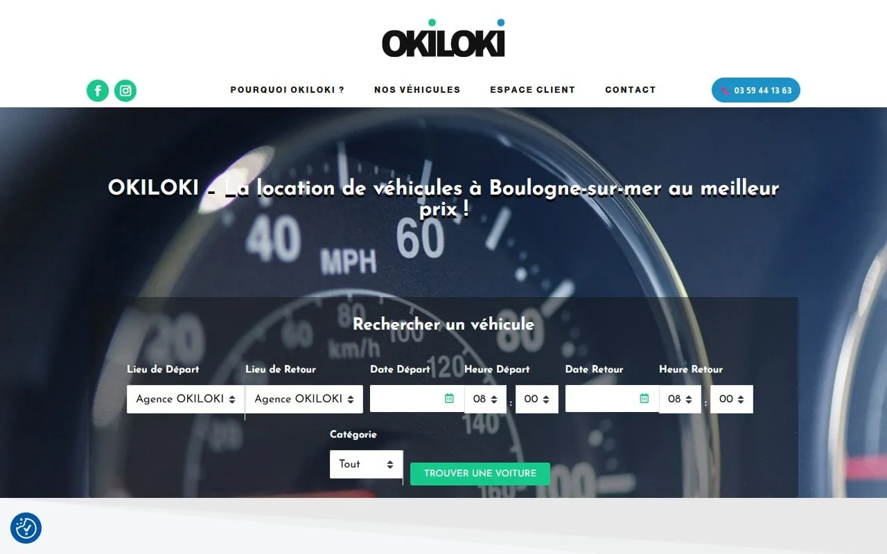Création de site catalogue Lyon — page d'accueil de Okiloki (Boulogne-sur-Mer (62))