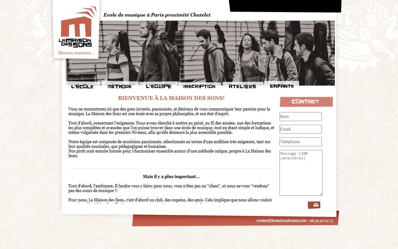 Google Local Ads Lyon — page d'accueil de La Maison des Sons (Paris)