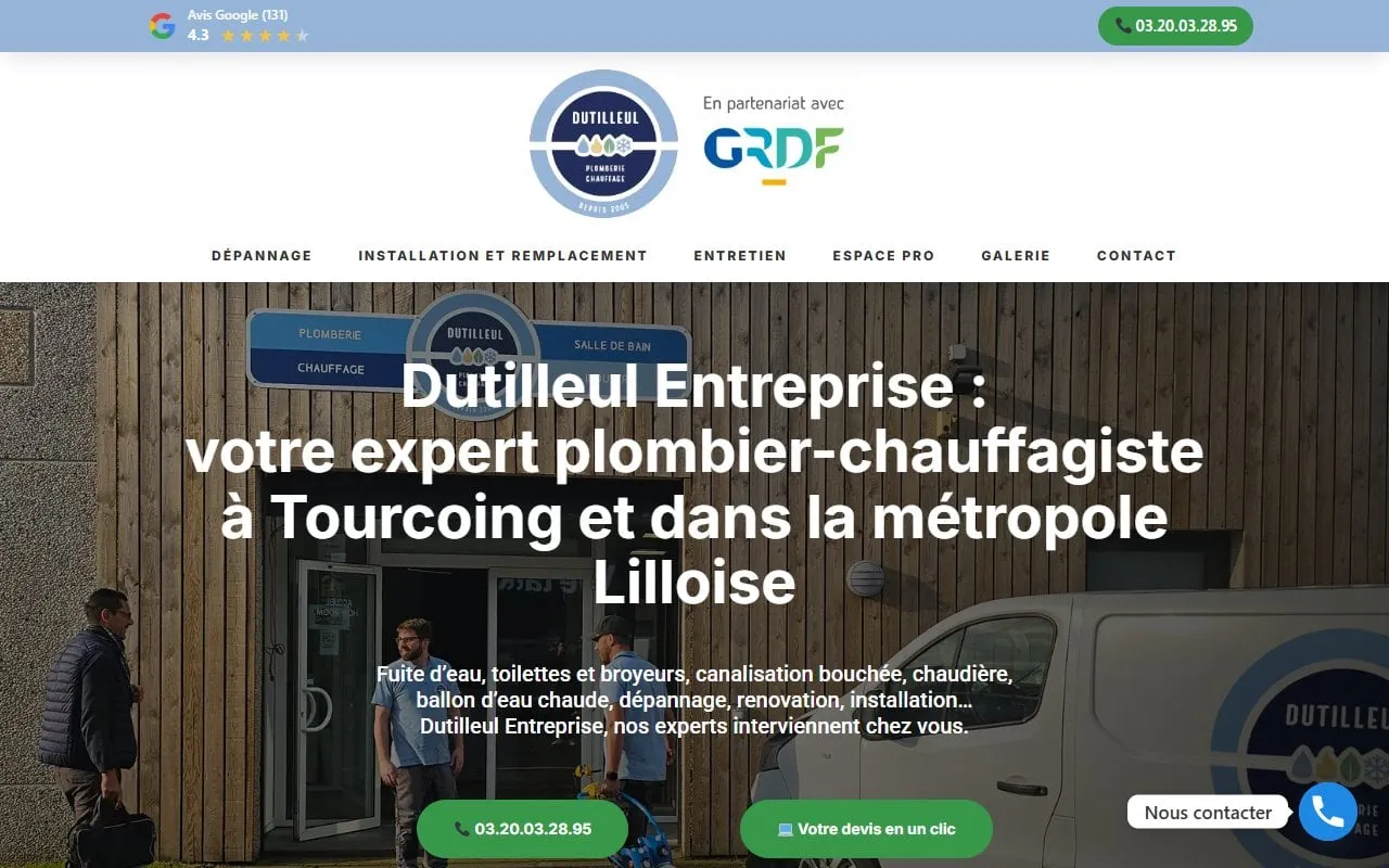 Google Shopping Lyon — page d'accueil de Dutilleul Entreprise (Wasquehal (59))