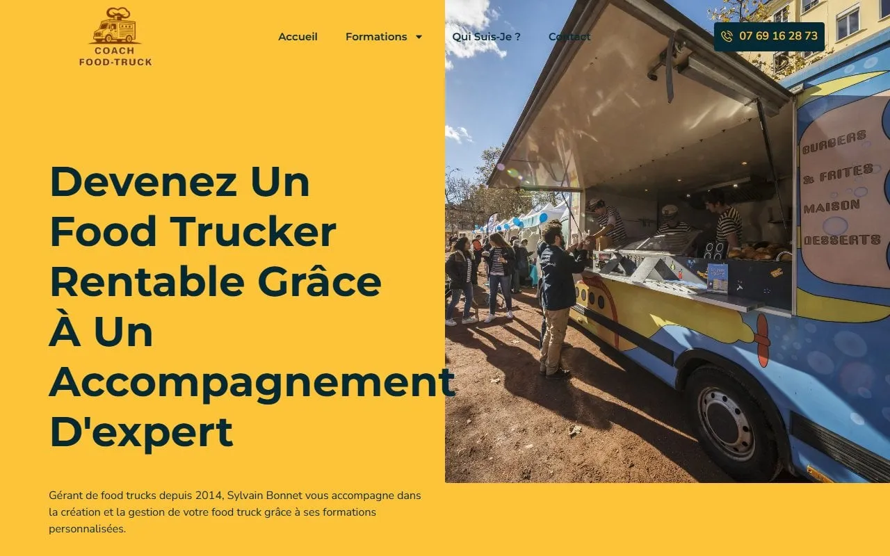 Netlinking Lyon — page d'accueil de Coach Food Truck (France entière)