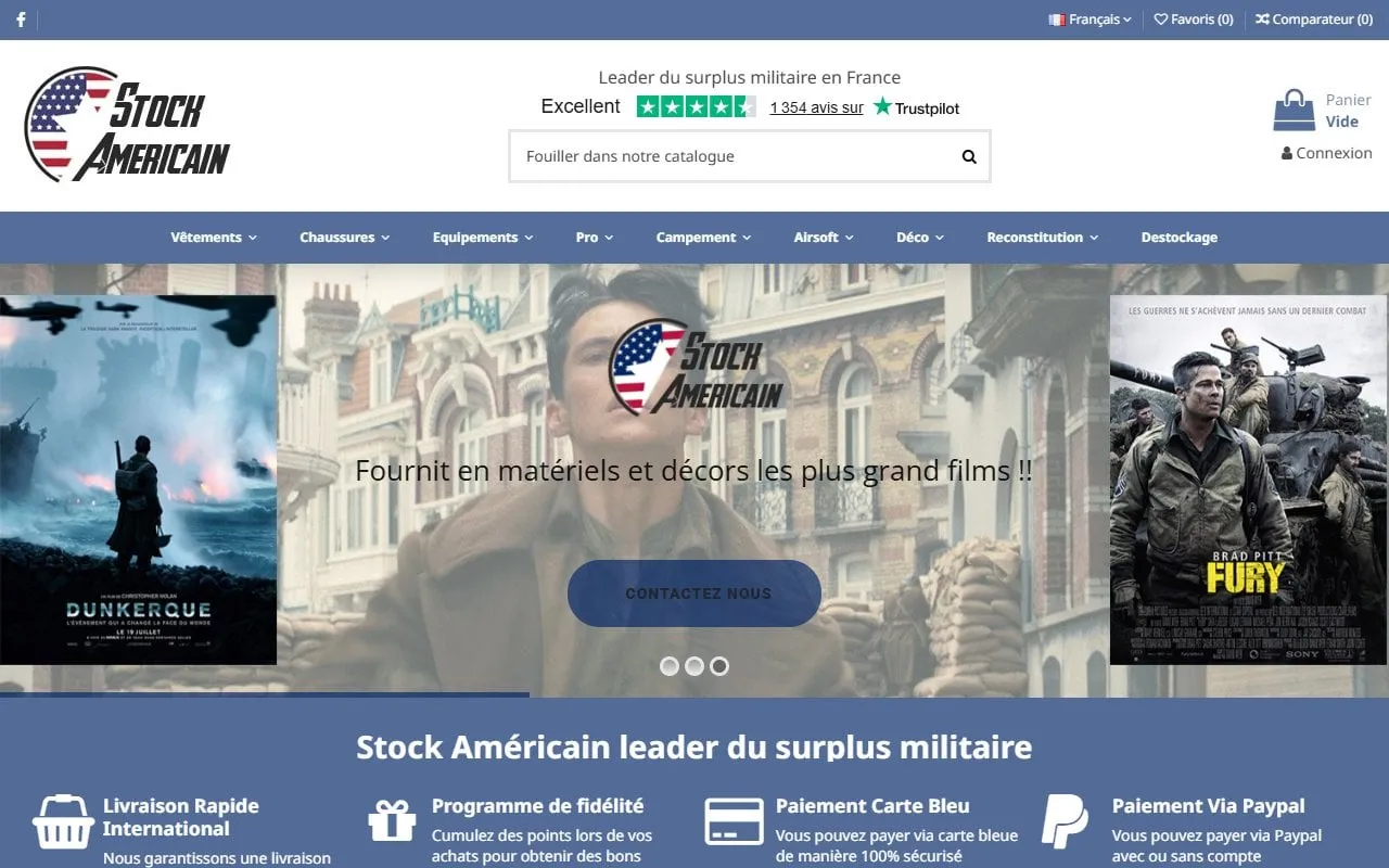 Optimisation performance WordPress Lyon — page d'accueil de Stock Américain (Verlincthun & Calais (62))