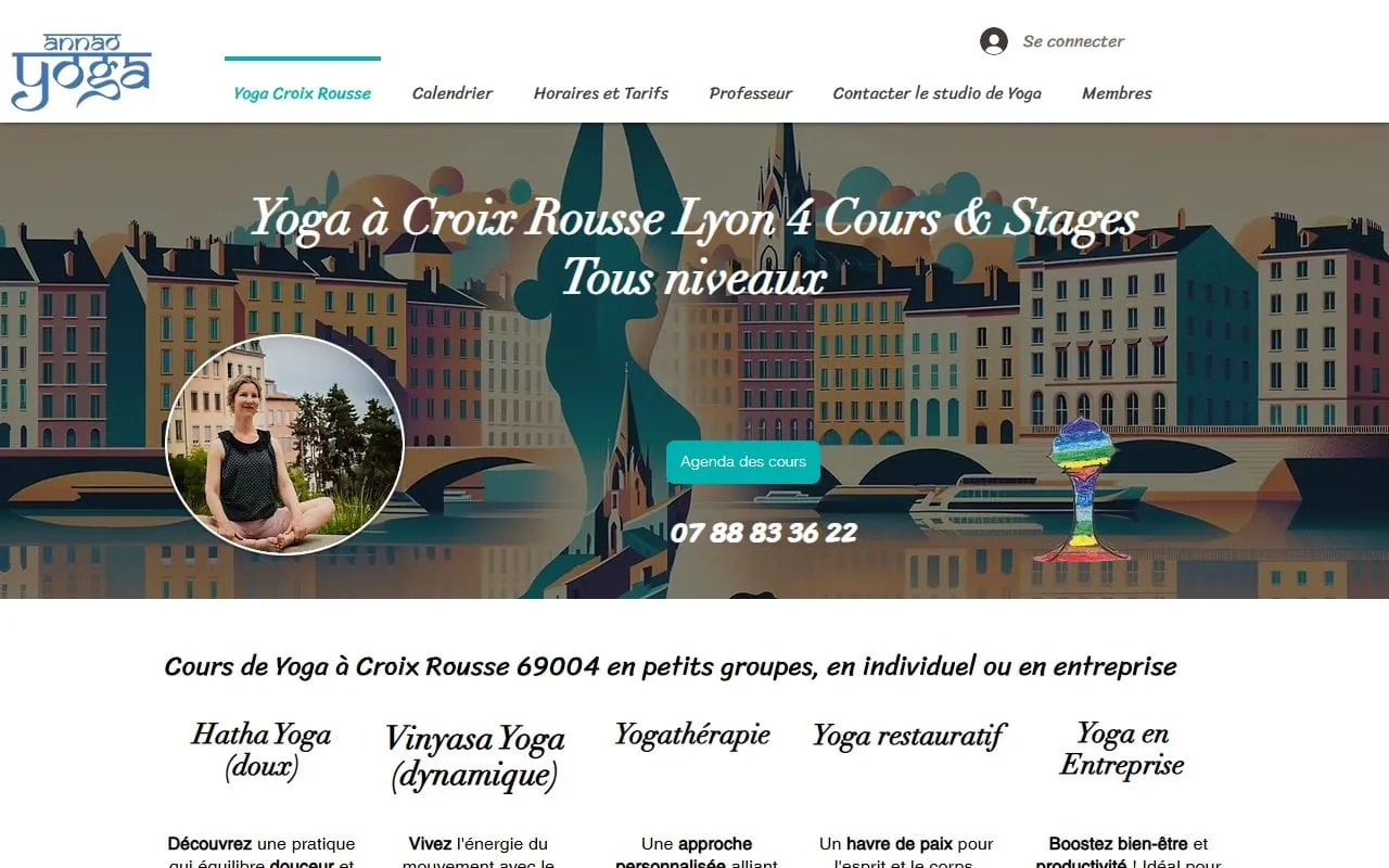SEO local Lyon — page d'accueil de Annao Yoga (Lyon Croix-Rousse)