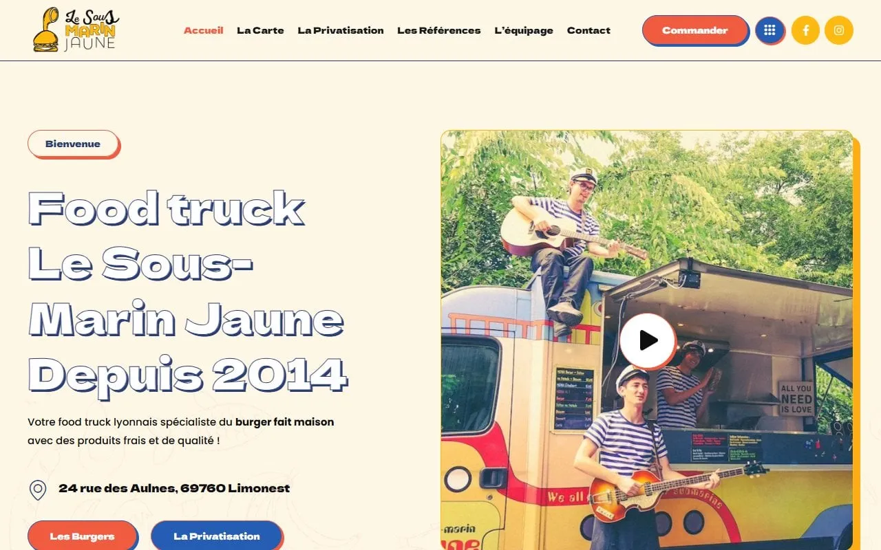SEO local Lyon — page d'accueil de Sous-Marin Jaune (Lyon et région)