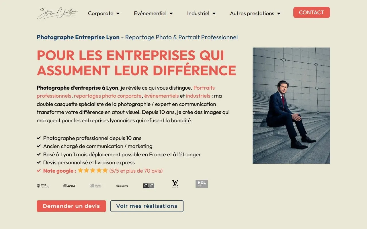 SEO local Lyon — page d'accueil de Studio Chaillou (Lyon)