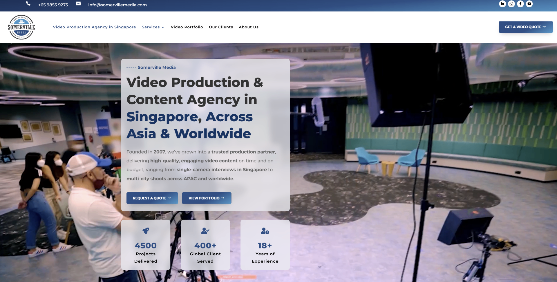 Capture d'écran du projet Somerville Media - Création site web à Lyon par VKBack