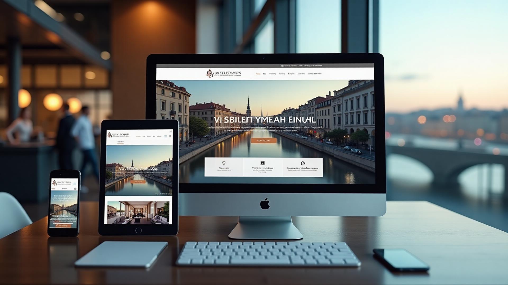 Site vitrine WordPress responsive sur desktop, tablette et smartphone - Lyon